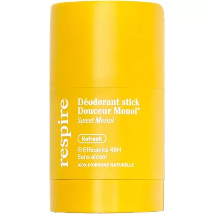 Déodorant - RESPIRE - Monoï - 50g - 48h d'efficacité - Sans sels d'aluminium