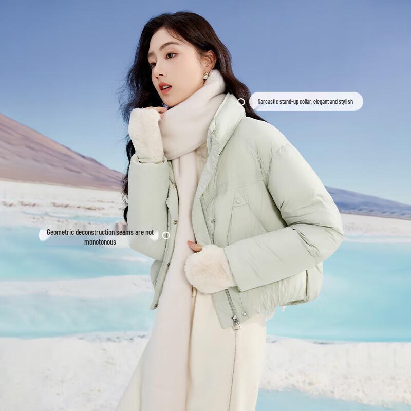 Xiangying Women s Loose Short White Duck Down Jacket L