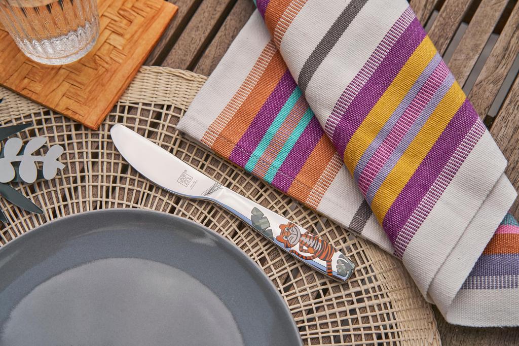 ZWILLING Children Tableware for and Dessert Spoon Japanese Jungle "Jungle Set" 4-Piece Set, Kids, Knife, Fork, Spoon, (Official Product) Z1026-662