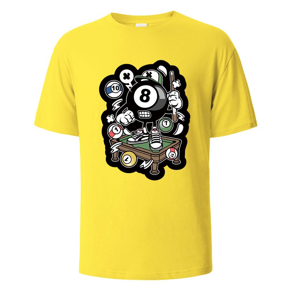 Snooker Balls Graphic Printed Mens TShirts 100 Cotton Breathable Comfortable Tops For Men Summer Oneck Oversize Men Clothing