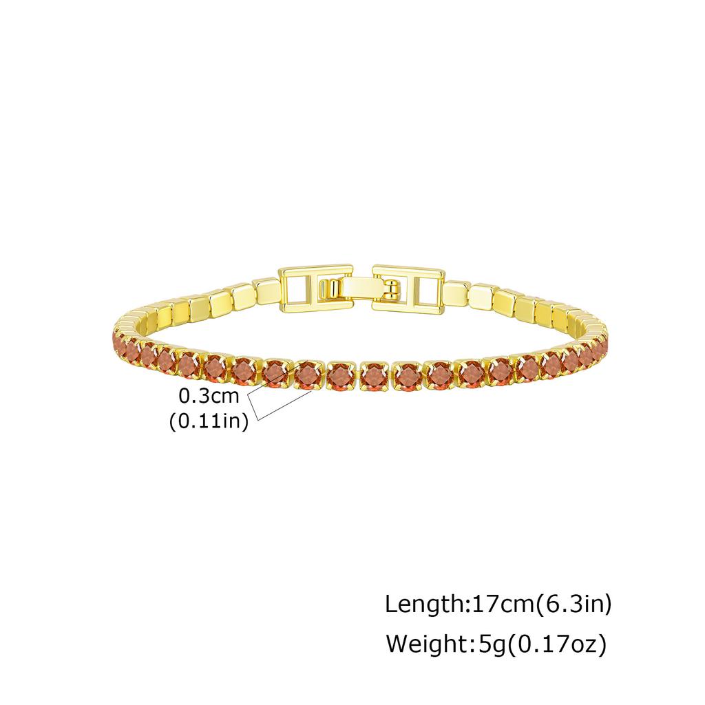 Adjustable Colorful Crystal Tennis Bracelet for Women High Quality 3mm Cubic Zircon Chain Bracelets Luxury Fashion Jewelry Gift