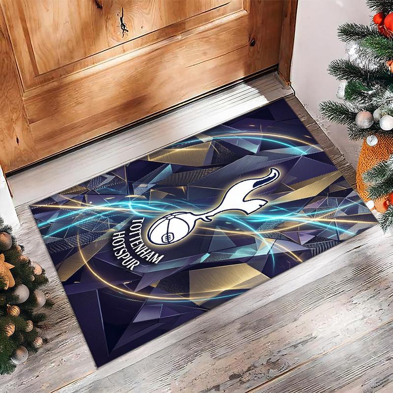 Tottenham Hotspur bedruckter Flanell-Teppich rutschfest weicher Polyester-Bodenbelag Indoor Dekorationsmatte für Schlafzimmer Wohnzimmer Sofa