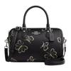 Rowan 25 Butterfly Print Adjustable Shoulder Strap Smooth Leather Crossbody Tote Bag Medium Women Handbags Silver Black CCK88-SVBK