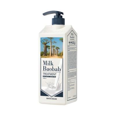 Trattamento Capelli Milk Baobab White Musk 1L | Balsamo Idratante e Riequilibrante del pH per Capelli Secchi e Danneggiati | Fragranza Delicata Come un Profumo