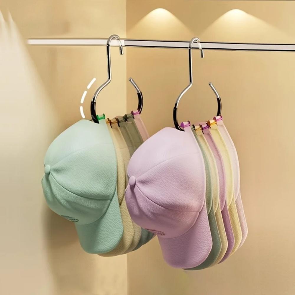 Durable Circle Ring Hat Hanger Non-marking Non-slip Hat Storage Hook Scarf Towel Tie Hanging Rack Wardrobe Accessory Organizer