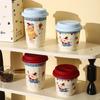 Circus Cartoon with Lid Household Casual Cup Water Cup Gift Ceramic Coffee Cup Breakfast Cup High Appearance