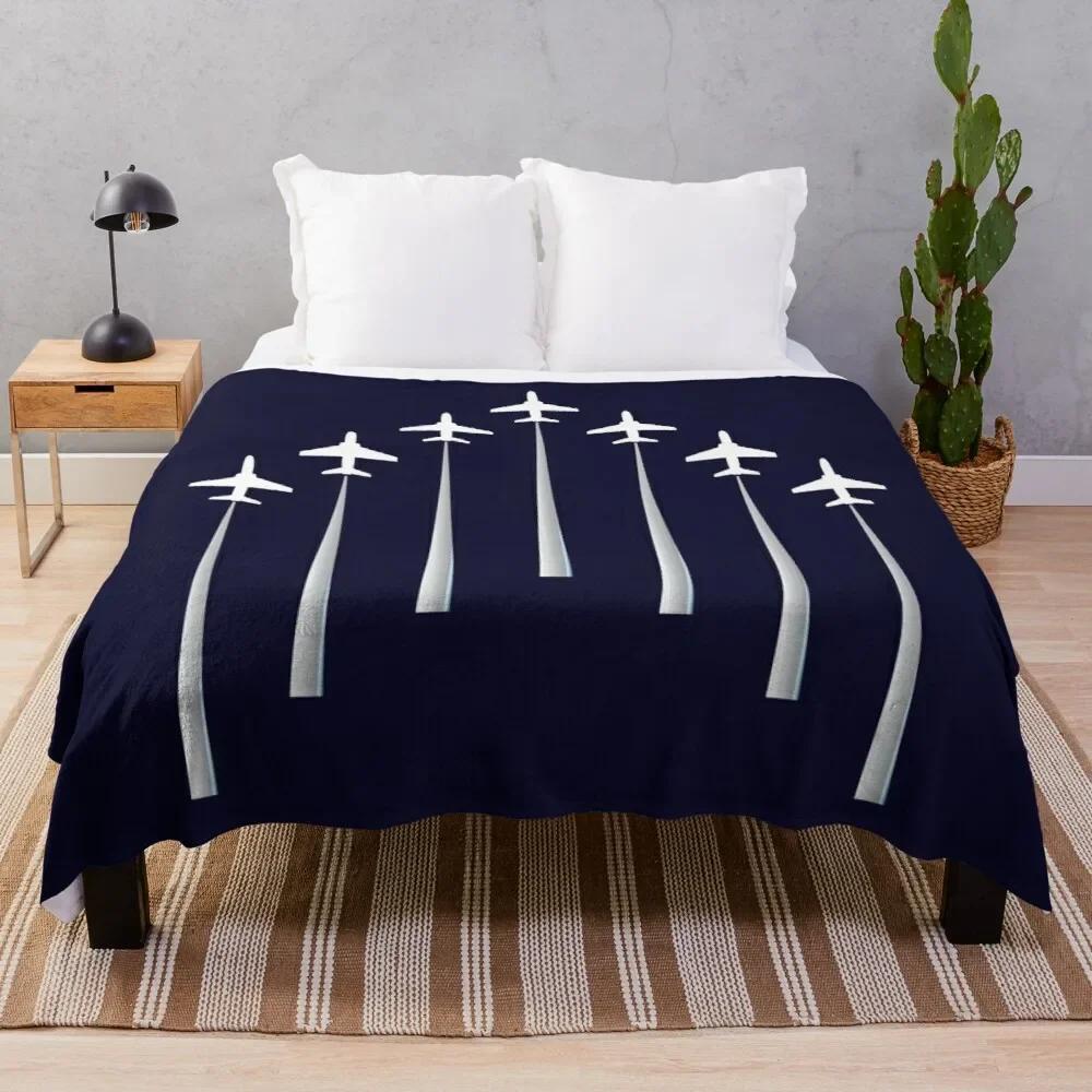 Airplane Flannel Throw Blanket Cartoon Pattern for Couch Sofa Bed King Queen Size Super Soft Warm Lightweight All Season Warm
