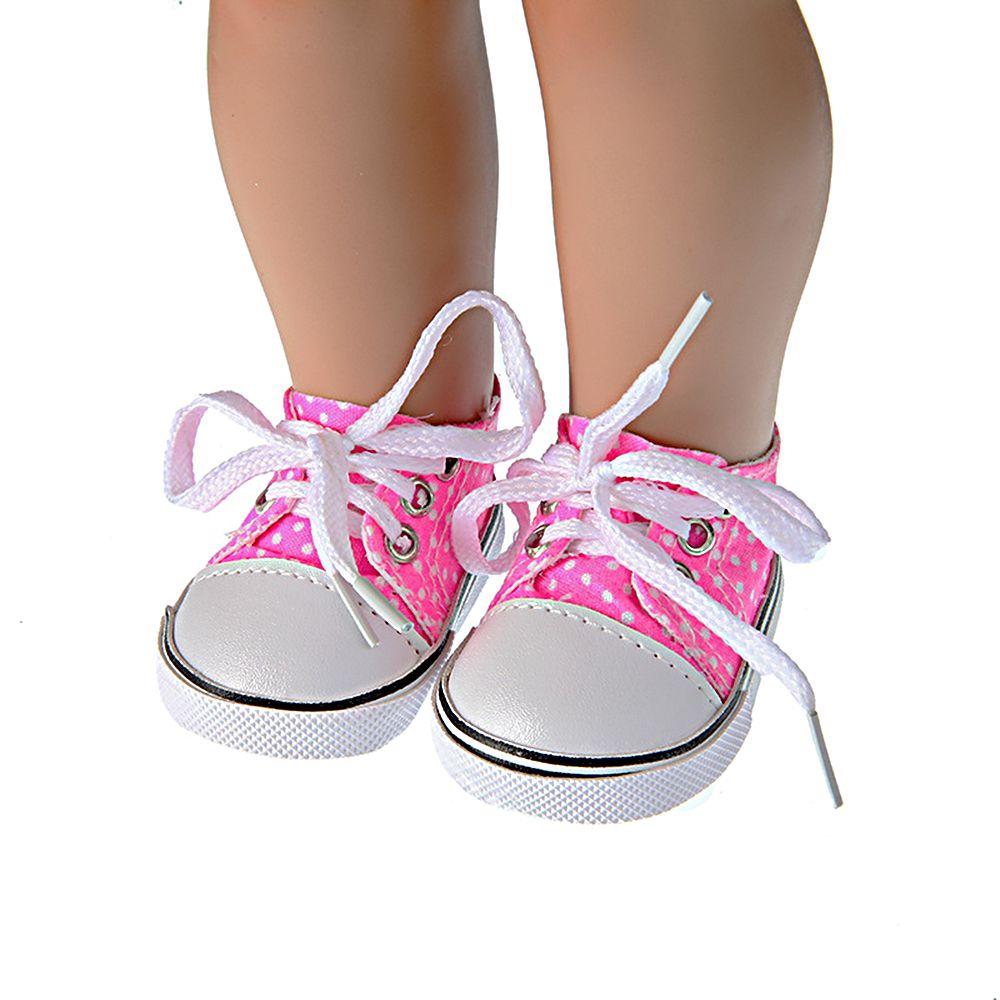 7cm Handmade 18 Inches Doll Toys Wave Point Shoes Doll Shoes Doll Accessories Canvas Shoes