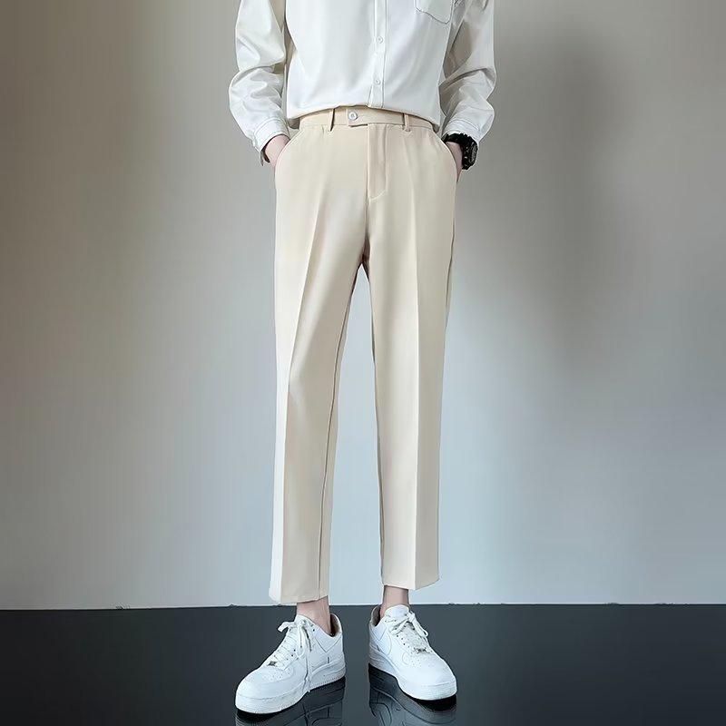 Men's Lightweight Korean Style Slim Fit Casual Suit Pants