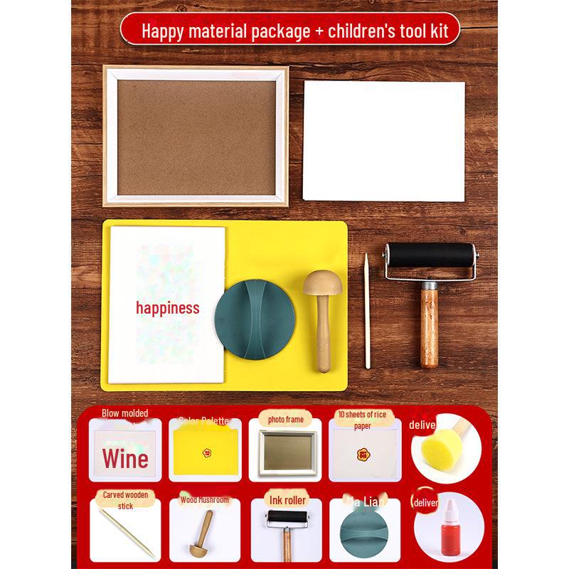 New Year Picture DIY Woodblock Printing Set: Non-Legacy Handmade Template Kit for New Year's Day Activities.