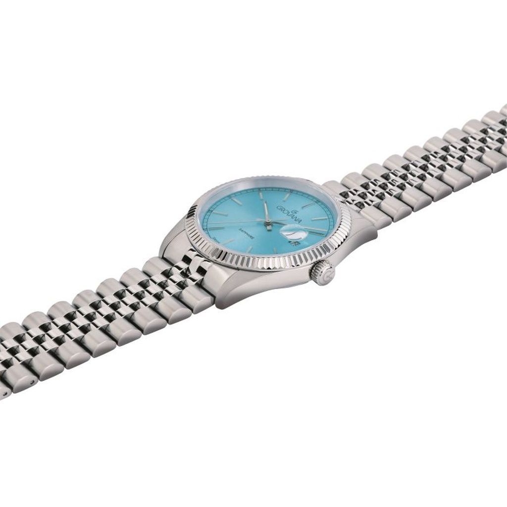 Grovana Kensington Royal Stainless Steel Ice Blue Dial Quartz 1542.1131 Men's Watch