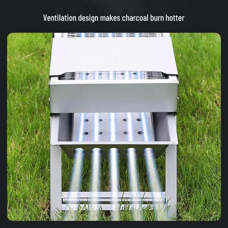 Portable Outdoor Charcoal BBQ Grill Set