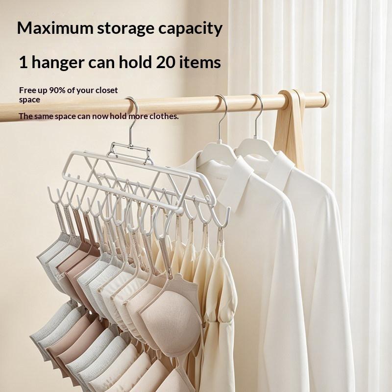 Multifunctional Closet Storage Hanger With 20 Non Slip Hooks Perfect For Organizing Bras Ties Belts Saving Wardrobe Space