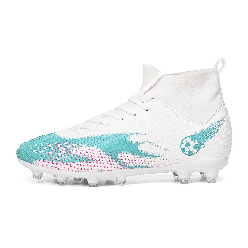 High-Top Football Shoes Tf Broken Nails Artificial Turf Ag Nails Leather Feet Boys And Girls Children And Adolescents Students Training Shoes