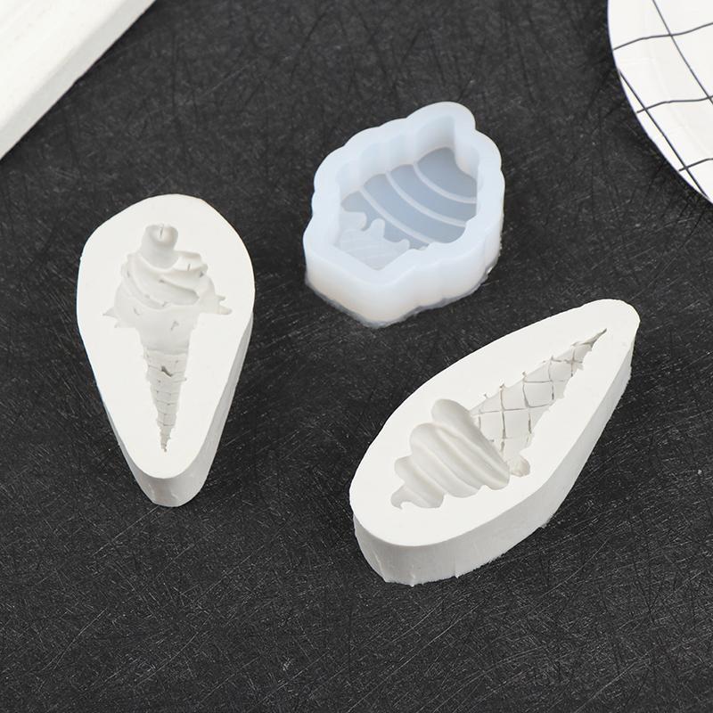 Molde de silicona para tarta de cumpleaños de bebé con forma de cono de helado y dulce de chocolate