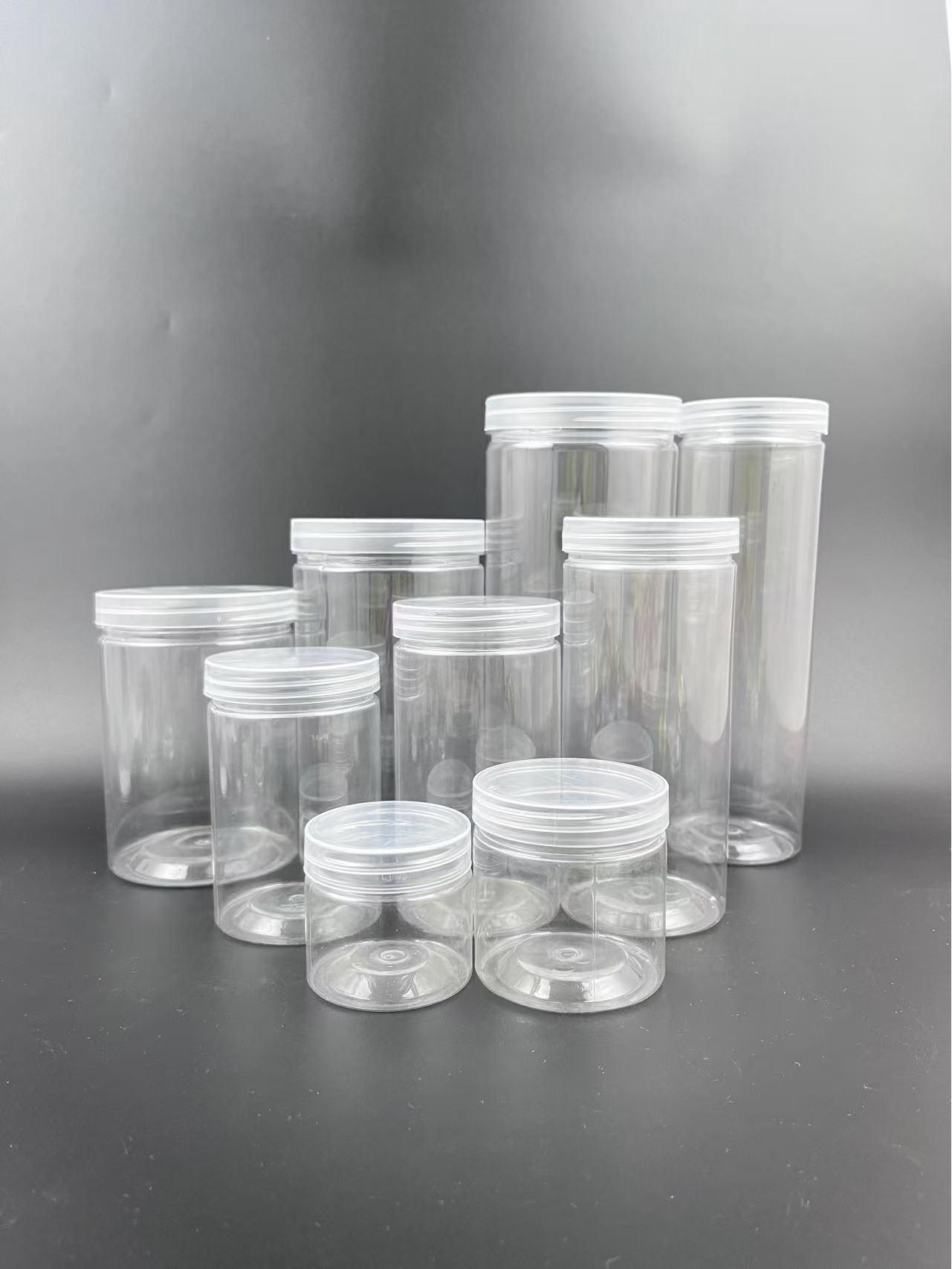 Clear Round Plastic Jars for Nut, Biscuit, and Candy Storage