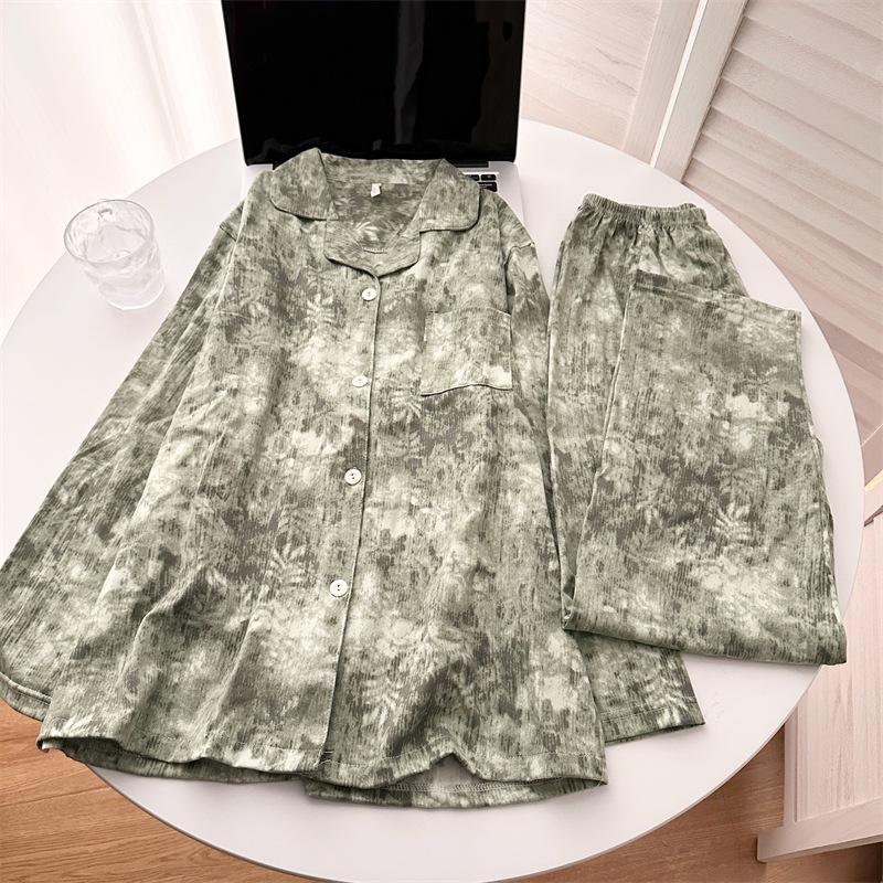 Pyjamas Ink pour femmes, modèles printemps et automne, manches longues, pantalon long, pyjama ample Senior Sense, ensemble de vêtements d'intérieur