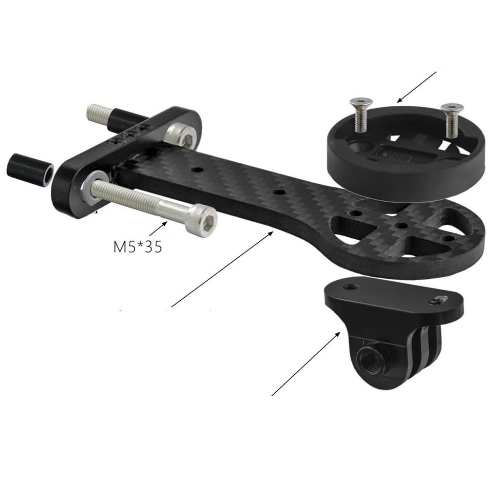 HOUSON Carbon Fiber Bike Computer Mount Integrated Handlebar Mount for