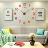 Creative, Minimalist, Large-sized Digital Wall Clock, Acrylic 3D Wall Clock, European Style Living Room Wall Sticker Clock, DIY Wall Clock