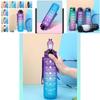 Large Capacity 1000ml Gradient Color Frosted Plastic Water Bottle With Straw For Sports And Office Use