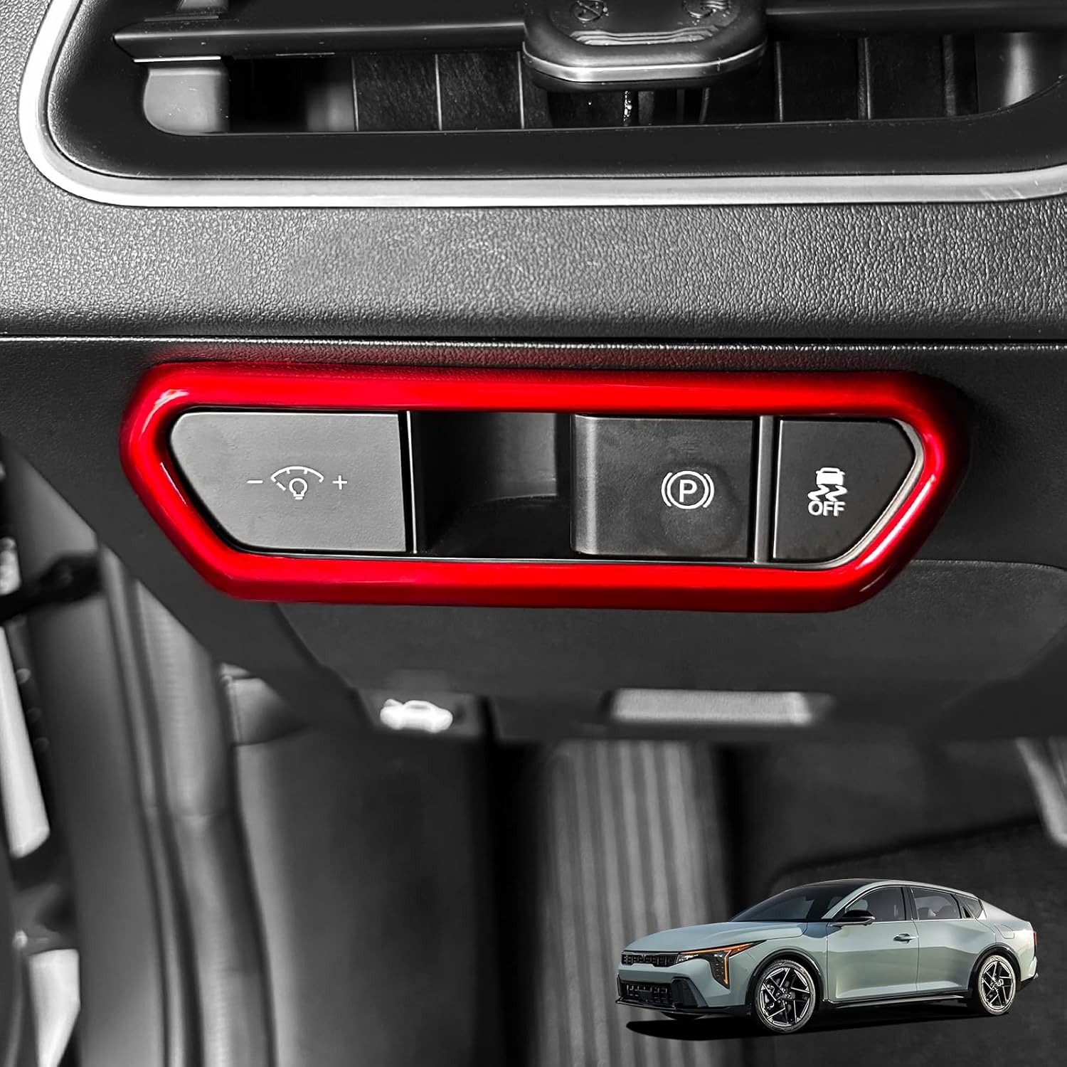 

YOUTOOCAR Headlight Control Panel Cover Compatible with Kia K4 2025-2026 Accessories (Carbon Fiber Pattern) красный
