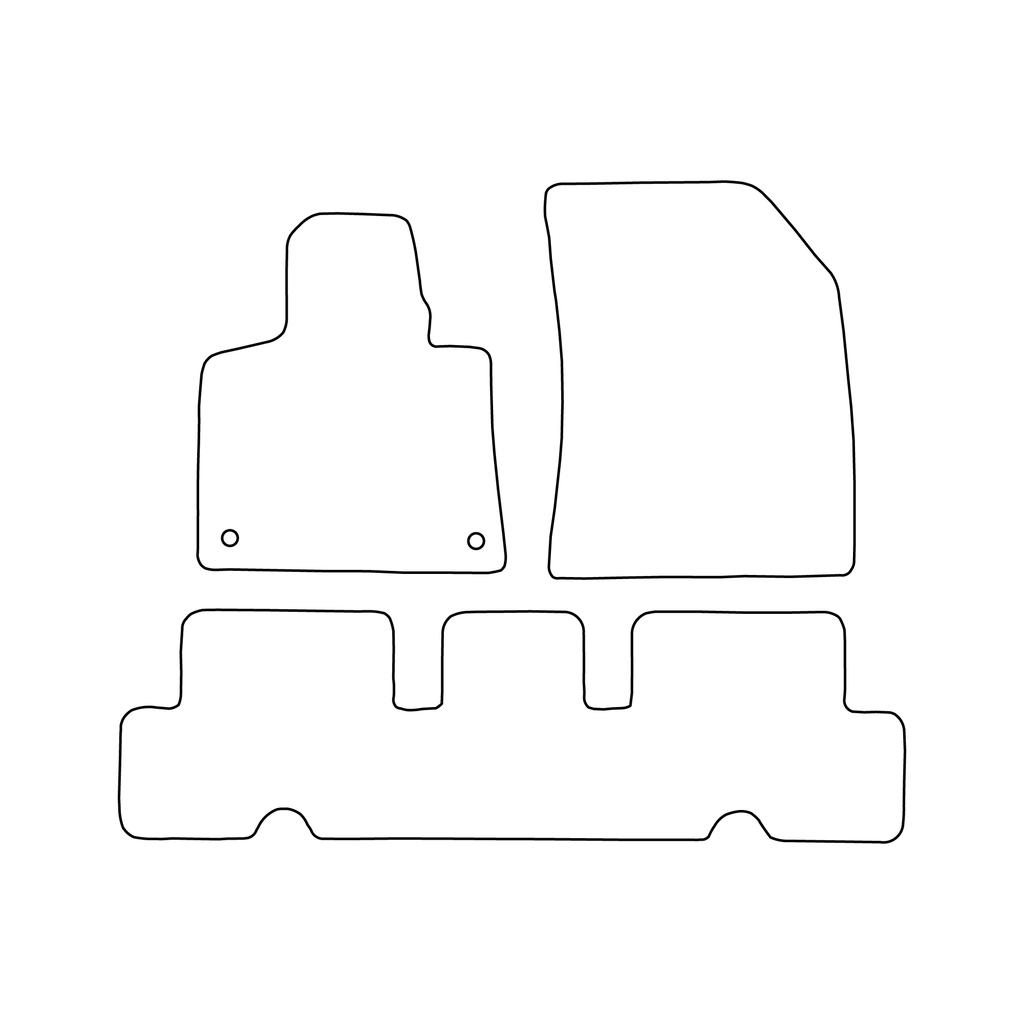 [BLM]CT015 red - Set of velour floor mats to fit Citroen C4 Picasso II 5-seat 2012-2019 - red trim