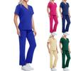 Ladies' Comfortable And Casual Solid Color Short Sleeved Pants Protective Suit Set
