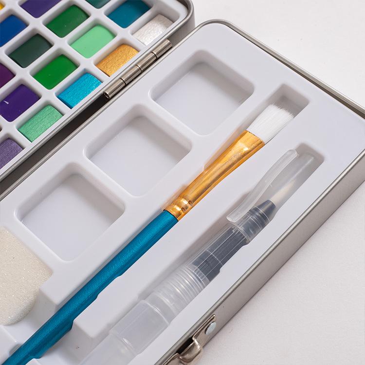 Ziyunxuan 50-Color Portable Watercolor Paint Set - Beginner Friendly Tin Box