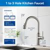 Arofa Kitchen Faucet with Pull Down Sprayer, Brushed Nickel Kitchen Sink Faucet 1-3 Hole Single Handle High Arc Stainless Steel Commercial Modern