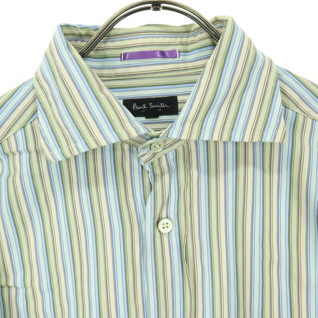 Beauty Products Paul Smith Striped Pattern Long Sleeve Cotton Shirt Green Men's Used