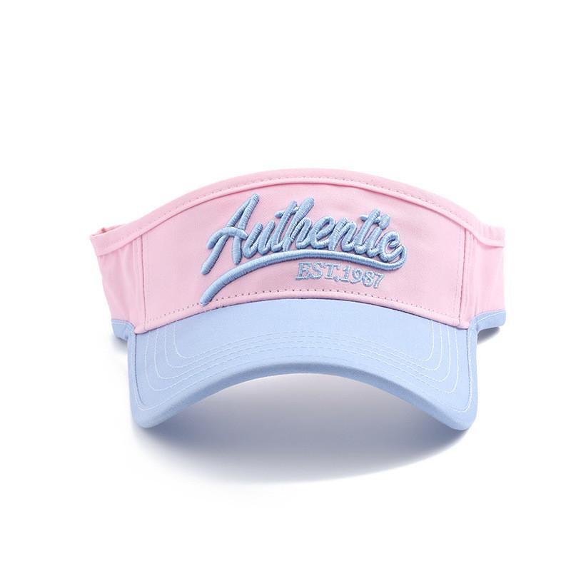 

Summer Unisex Letter Embroidery Sun Hat With Adjustable Brim For Outdoor Activities Pink Blue