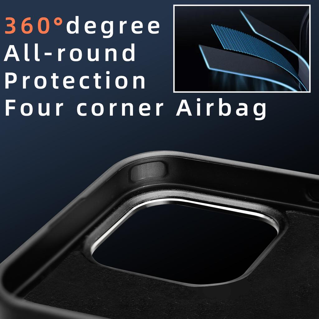 For iPhone 16 Pro Magnetic Case Forged Texture Aramid Fiber+TPU Phone Cover with Metal Lens Frame