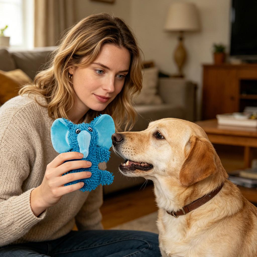 Durable Plush Dog Toy with Squeaker Soft Chew Resistant Material Interactive Pet Toy for Small Medium Large Dogs