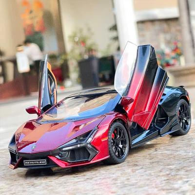 1:24 Lamborghini Revuelto modello di auto in scala in lega pressofusa in metallo in miniatura auto suono e luce collezione ornamenti giocattolo per bambini regalo auto