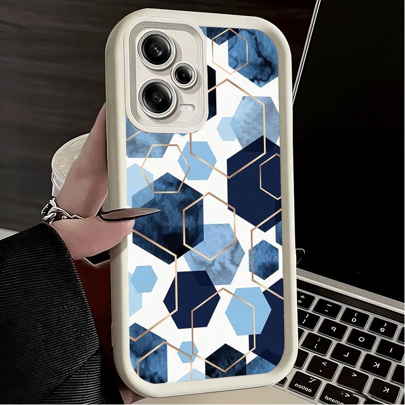 Geometric Marble Pattern Soft Phone Case for Xiaomi Poco X7 X6 X5 Pro X4 Gt X3 F7 Ultra M8 M7 Redmi 15C 15 14C 13 13C 12 12C 10