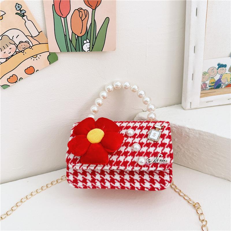 Eyecatching Kids Crossbody Bag Bright Red Pearl Princess Bag With Durable Antitheft Features