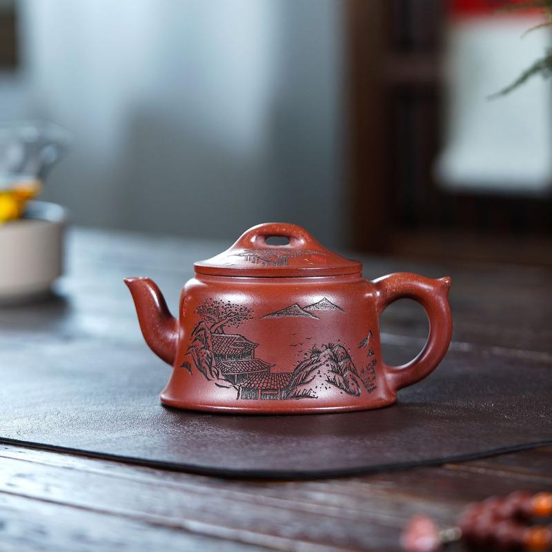 

250ml Boutique Yixing Purple Clay Teapots Handmade Admiralty Pot Raw Ore Dragon s Blood Sand Kettle Zisha Tea Set Tableware Gift