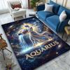 Aquarius Zodiac Art Print Area Rug, Multi-functional Office Chair Sofa Carpet, Easy Clean Carpet for Home and Living Spaces