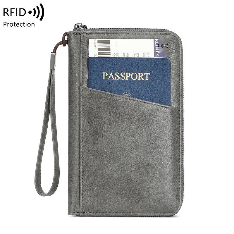 RFID Anti-Magnetic Multi-Functional Passport & Document Wallet with Zipper