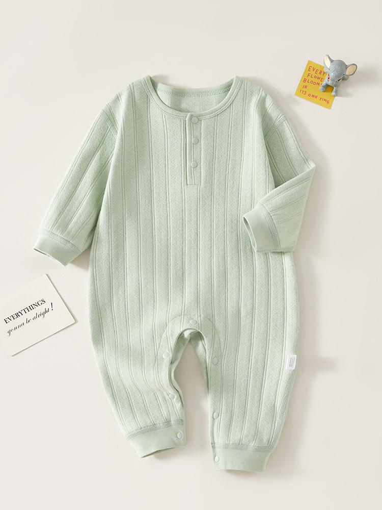 Pure Cotton Long Sleeve Baby Bodysuit: Spring & Autumn Style Newborn Romper