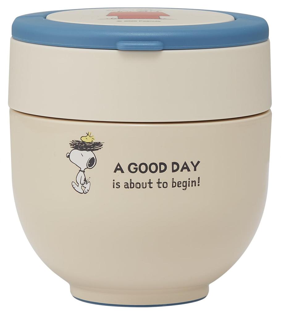 Skater Insulated Lunch Rice Bowl with Folding Snoopy Good Box, Shape, 540ml, Women's, Two-Tier, Handle, Antibacterial, Day! LDNO6AG-A