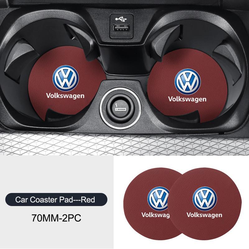 HAT1 Car Water Cup Non Slip Pad Coaster Mat Interior Accessories VW GTI Polo Golf Passat B8 Tiguan Jetta T-ROC Touareg ID.3 Arteon CC