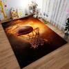 Fiery Basketball Hoop Print Carpet for Bedroom or Living Room Decor Suitable for use as an anti-slip for living room bedroom sofas