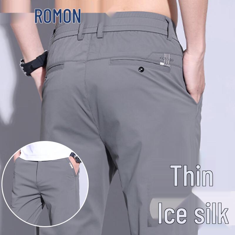 Romon Men s Ice Silk Casual Quick-Dry Pants 34