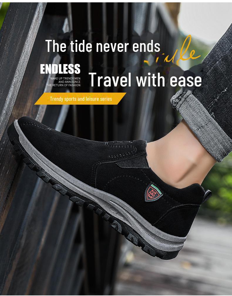 Men's Korean Style Casual Slip-On Shoes - Breathable, Trendy, Large Size
