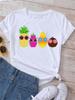 White Cartoon Casual Women FeUnisex Clothes Summer Funny Watermelon Fruit Print Women T Shirt Harajuku Aesthetic Clothes