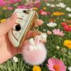 1 piece of smooth touch butterfly bow rabbit ear decoration daily necessities plush keychain accessory
