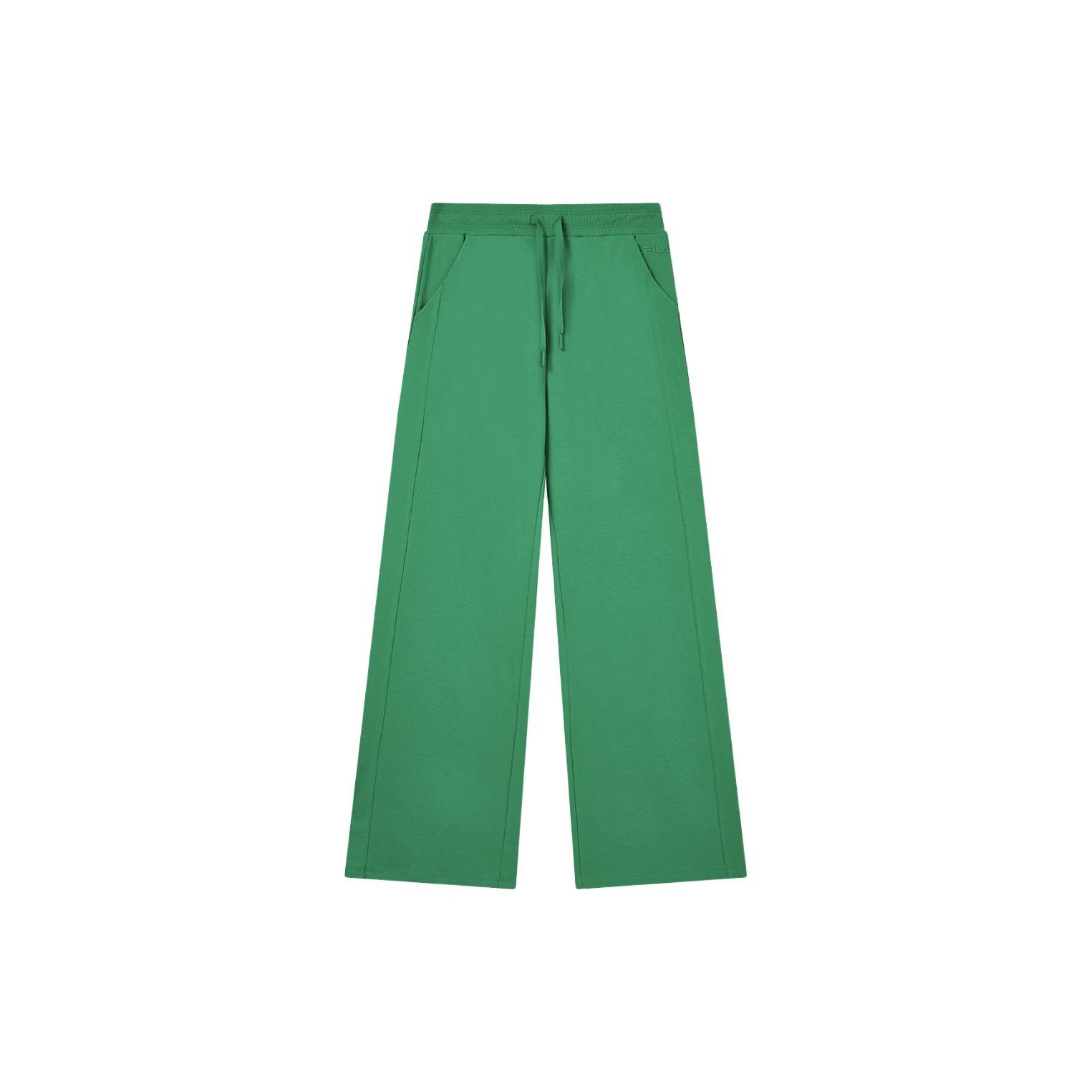 

FILA Solid Color Mid Waist Straight Leg Casual Pants Women bottoms Emerald-Green F11W339612F-GN M