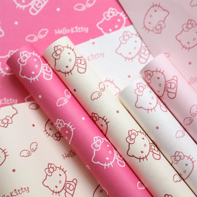 10pcs Wrapping Sheets Crafts Gifts Gift Wrap Paper Cartoon Patterned for DIY HelloKitty