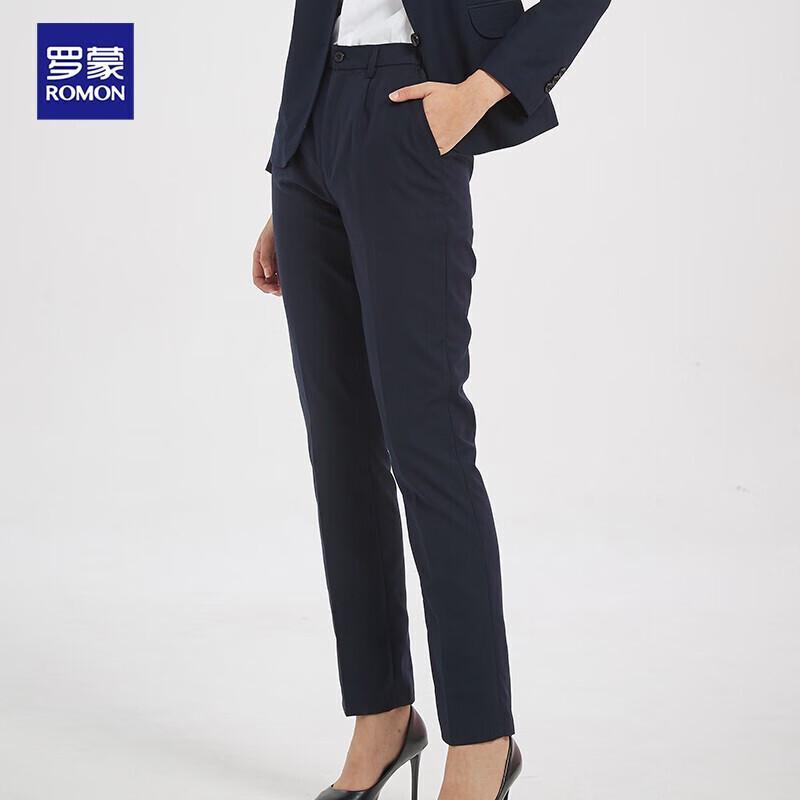Luomeng Women's High-Waist Business Straight-Leg Trousers